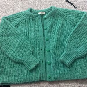 Sézane Emile Sweater Cardigan Sea Green XS NWOT sold out color